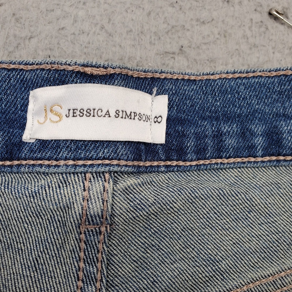Jessica Simpson Dallas Boyfriend Jeans Womens 8 Blue Denim Stretch Distressed - Picture 6 of 11